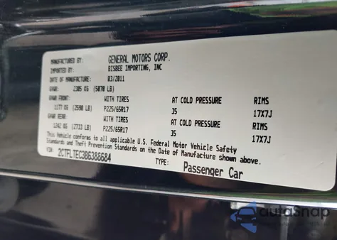 2011 GMC Terrain Sle from USA, damaged, VIN 2CTFLTEC3B6388684